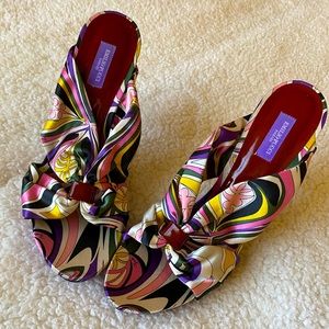 Emilio Pucci fabric heels